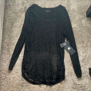 NWT Rock and Republic Reliquary Rose Black Tie Shirt